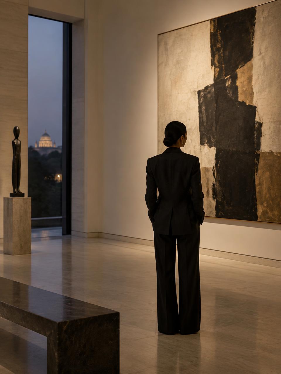 A quiet evening in a Delhi art gallery